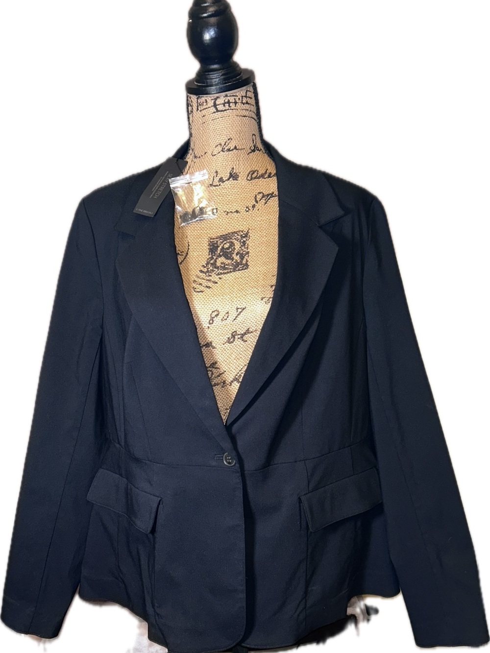 NWT Lane Bryant Sexy Stretch Black Modern Classic Sleek Office Blazer Jacket 22 - Picture 4 of 11